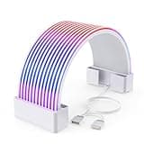 Sirlyr RGB PSU Cables LED Strips,ARGB PC Cable Cover Compatible 24 Pin Motherboard Extension Cable,Power Supply Cables,3Pin SYNC for Computer Setup 8In