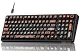RK ROYAL KLUDGE R98 Pro Wired Mechanical Keyboard, RGB PC Gaming Keyboard with Number Pad and Volume Knob, dye Sublimation DSA Profile Pudding Keycaps, for Win/Mac, Hot Swappable Linear Cream Switch