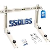 Heavy Duty Mini Split Wall Mounting Bracket for Outside, 550lb Load Capacity, Galvanized Carbon Steel, Dual Anti-Rust Coating, Leveling Bar, Anti-Vibration Pads, Fits 9000–36000 BTU AC Units