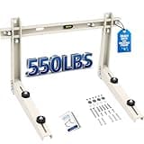 Heavy Duty Mini Split Wall Mounting Bracket for Outside, 550lb Load Capacity, Galvanized Carbon Steel, Dual Anti-Rust Coating, Leveling Bar, Anti-Vibration Pads, Fits 9000–36000 BTU AC Units