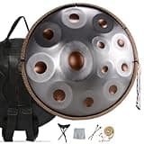 Handpan Drum for Performance 432Hz 440Hz, 22-Inch Steel Tongue Drum D Minor Kurd 9/10/12 Notes, Professional Hand Pan Instrument