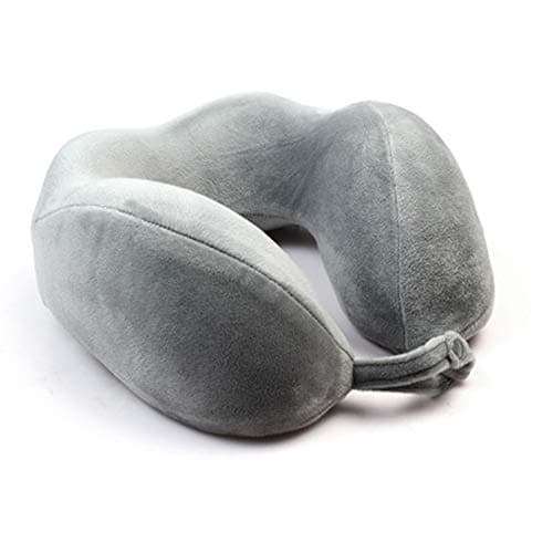 INSN Travel Pillow Memory Foam Neck Pillow,Foam Travel Pillow for Neck,Chin Support - for Traveling on Airplane, Bus, Train Or at Home,Gray