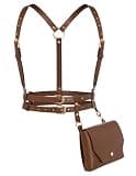 SCARLET DARKNESS Renaissance Belt Pouch Women Halloween Pirate Accessories Medieval Viking Leather Bag Light Brown