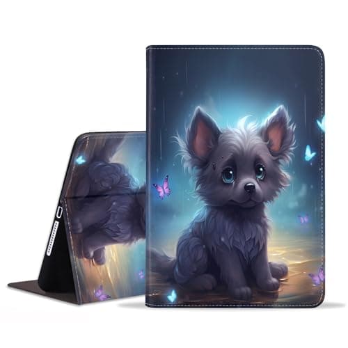 WEUIUJKILO for iPad 9.7 2018/2017 Case, iPad Air/Air 2 Case, Slim PU Leather Folding Stand Smart Cover with Auto Sleep/Wake for iPad 6th/5th Gen 9.7 Inch, Cute Dog