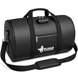 FLASLD Fireproof Document Bag with Lock, 18x10x8.5in Large Fireproof Waterproof Storage Bag, Silicone Coated Fiberglass Emergency Bag with Shoulder Strap for Laptop, Cash, Passport, Home Office