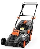 DOVAMAN 13Amp 16" Lawn Mower, 98% Collection, 13.2-Gallon Bag, 5-Position Height Adjustment, 3-Step Quick Vertical Fold Storage, 2-in-1 Mulching & Bagging, Corded Lawn Mower for Your Garden