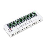 Bolanle PH800 8-Channel Headphone Amplifier with High Output Power, 16-Output Headphone Splitter (8X 3.5mm & 8X 6.35mm), Mono/Stereo Switch, LED, Drives up to 250Ω Headphones for Studio, Band, Stage