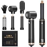 AVENHO 5 in 1 Hair Styler for Woman,Air Curling Wrap, Drying, Curling, Straightening & Volumizing, Hot Air Curler Dryer Brush Tool Set, Curl Styling Tools, Hair Styling at Home Travel -Black