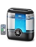 DREO Smart Humidifiers for Bedroom, 6L Top Fill Supersized Cool Mist Humidifier for Large Room, 60 Hour Runtime, Quiet Ultrasonic Humidifier for Plants, Indoor, Home, Night Light, Black