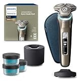 Philips Norelco Shaver Series 9000 Space Grade Edition, Wet & Dry Electric Shaver, with Lift & Cut Shaving System, Pop-up Trimmer, Cleaning Pod & 3 Cartridges, Charge Stand & Travel Case, S9979/92
