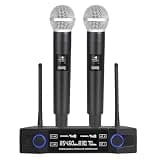 Texvora Wireless Microphone System, Dual Handheld Mics, Adjustable Volume, Noise Reduction, No Delay for Karaoke, Stage Performances, Parties