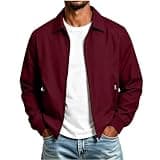 xiaoleilemon Men Wind Resistant Bomber Jacket Long Sleeve Full Zip Casual Running Camping Fashion Fall Winter Coat
