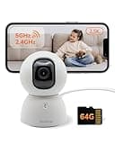 SensForge 2.5K Pan-Tilt Security Camera, 360° Dual-Band WiFi Camera for Home, Free AI Human & Pet Detection, 2-Day Cloud + 64GB SD Storage, Two-Way Talk, Optional AI + Storage Upgrade (1, White)