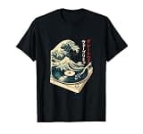 Vintage Vinyl Record Player Japanese Wave Art Bold T-Shirt