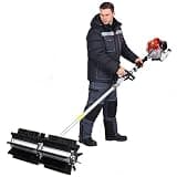 Gas Snow Sweeper Gasoline Powered – 52CC 2-Stroke Engine Walk-Behind Power Broom, 24" Clearing Height Paddle Sweeper for Driveway, Gravel, Lawn & Garden (EPA)