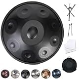 Handpan Drum Steel Percussion Instrument for Adults, 432/440Hz D Minor, 9 Notes, Includes Soft Bag, Perfect for Beginners and Musicians