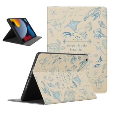 Mrtponk Summer Ocean Marine Life Tablet Case for iPad Pro 11 2021/2020/2018 Case 11",Retro Pattern for Women Men Teens Protective Cover Flip PU Leather Stand Funda