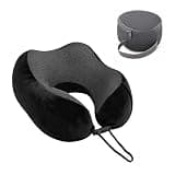 SHAAFLY Travel Neck Pillow, Premium Memory Foam, Travel Pillow for Flights, Neck Pillow for Travelling, Ergonomic Neck Support Cushion, Lightweight & Washable Cover (Black - U-Shape)