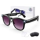 AI Smart Glasses with Camera, 8MP HD Bluetooth Camera Glasses, 1080P Video Recording Sunglasses for Women Men, Real Time Translation, Voice Assistant, Open-Ear Audio for Travel, Work Vlog (3 lenses)