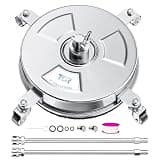TOR 14" Stainless Steel Pressure Washer Surface Cleaner with 4 Caster Wheels, 4000 PSI, 2 Extension Wands & Nozzles, Power Washer Surface Cleaner for Concrete, Driveway, Patio, 1/4" Quick Connect