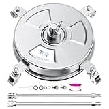 TOR 14" Stainless Steel Pressure Washer Surface Cleaner with 4 Caster Wheels, 4000 PSI, 2 Extension Wands & Nozzles, Power Washer Surface Cleaner for Concrete, Driveway, Patio, 1/4" Quick Connect