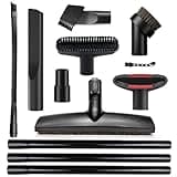 Alrens 12PCS Vacuum Attachments for Miele C1 C2 C3 S2 S4 S5 S6 S8 Series, Horsehair Floor Brush Attachment Kit with 3 Vacuum Extension Wands for Household & Car Detailing