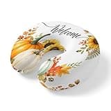 ZFUNCING Travel Pillows U-Shaped Neck Pillow Welcome Sign Autumn Sunflower Ergonomic Memory Foam Pillow Head Cushion,Pumpkin Cluster Soft Portable Neck Pillows for Office Airplane Car Train