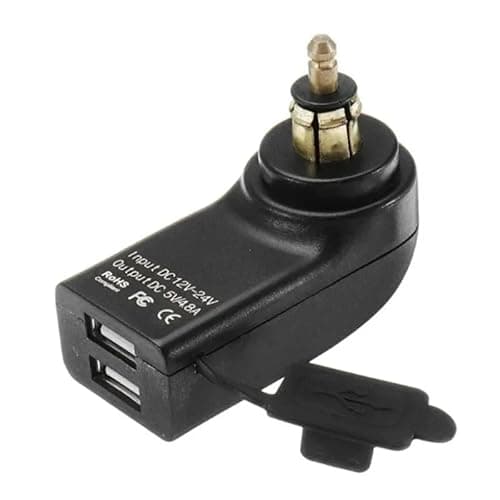 Auto parts F800R QC3.0 Dual USB Charger Power for Hella DIN Socket For BMW F750GS R1250GSA G650XGS F900R R1200RT R1200GS ADV S1000XR(Black)