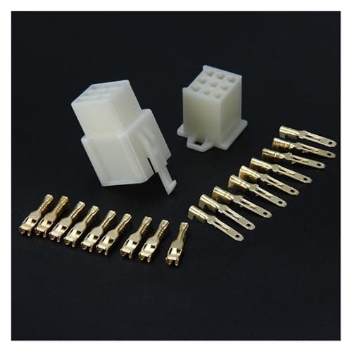 2/5/10 Sets 2.8mm Electrical Wire Connectors Kit Male Female Cable Terminal Plug for Cars Motorcycles 2/3/4/6/9 Pin Options(9P,2 Sets)
