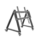 UWYTGF Rolling Tv Mount Stand,Low Height Monitor Cart with Wheels for 32-70 Inch Flat Curved Screen Tv,40°-70° Adjustable Viewing Angle