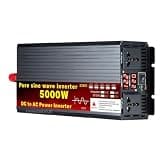 YXINHONGYUE 5000W/2200W Pure Sine Wave Inverter Split Phase Inverter Charger DC 72V/60V/48V/24V/12V Input AC Output 110V/230V Voltage Converter with 2 AC Sockets,72v to 220v 50hz