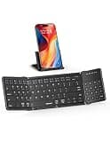 TECKNET Folding Bluetooth Keyboard with Touchpad, Portable Wireless Keyboard, Multi-Device Keyboard Connects Up to 3 Devices, Rechargeable Travel Keyboard for iPhone iPad Tablet Laptop iOS Android Win