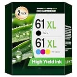 61XL 61 Ink Cartridges for HP Printers Envy 4500 5530 Compatible for HP Ink 61XL HP61 61 XL Black and Color Combo Pack for Officejet 4630 4635 Envy 4502 5535 Deskjet 1000 1510 2050 2510 2540, 2-Pack