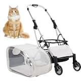 Travel Pet Stroller,Foldable Small Medium Sized Dog Cat Trolley with Storage Basket,for Apartments & Daily Walks