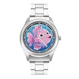 FekiLoot Fishing Watches for Men Big Face Stainless Steel Watch Business Dress Wristwatch Casual Wrist Watch Easy to Read Gifts for Husband Father