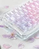 Typehaven 115 Keys MDA Profile Keycaps Set, Crystal Clear Jelly Keycaps, ANSI/ISO Layout Cherry MX for Mechanical Keyboard for 61/68/84/87/98/99/100/104/108 Keys