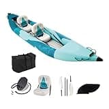 26 Inflatable Boat Fishing Sport Kayak 1 Person Canoe PVC Dinghy raft Aluminium Paddle Foot Pump seat PVC Laminated(412CM BE-412)