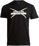 Weapons of Mass Percussion - Funny Drum Drummer Music Band Men Women T-Shirt-(Adult,XL) Black