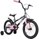 WEIZE Kids Bike, 16 Inch Children Bicycle for Boys & Girls Ages 4-7 Years Old, Rider Height 41-53 Inch, Adjustable Seat & Handlebars, Coaster Brake, Pinkblack