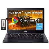 acer Chromebook 311 11.6" HD Laptop, Intel Celeron N4500 Processor, 4GB LPDDR4X RAM, 224GB Storage (64GB eMMC+160GB Docking Station Set), Intel UHD Graphics, Wi-Fi 5, Chrome OS, Black