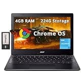 acer Chromebook 311 11.6" HD Laptop, Intel Celeron N4500 Processor, 4GB LPDDR4X RAM, 224GB Storage (64GB eMMC+160GB Docking Station Set), Intel UHD Graphics, Wi-Fi 5, Chrome OS, Black