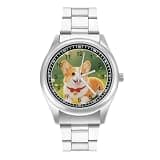FodPand Mens Stainless Steel 3-Hand Analog Watch Easy Reader 40mm Dial