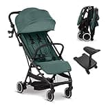 Ingenuity 3D Travelmate Pro Lightweight Travel Stroller with Fold-Away Ride-On Board, Overhead Bin Compatible, Car Seat Ready, One-Hand Fold, Protective