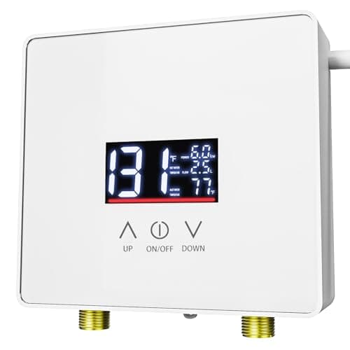 Tankless Water Heater Electric, 220V-240V 6000W Hardwired, Under Sink Instant Hot Water Heater with Digital Display & Touch Screen, On-Demand Point-of-Use for Kitchen, Bathroom, Laundry, RV