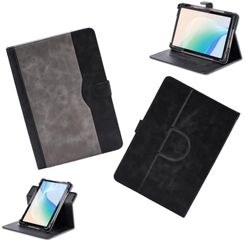 Case for Doogee T10w 10.1-Inch Tablet Case 360 Degree Rotation Multi-Viewing Angels PU Leather Stand Folio Cover Black