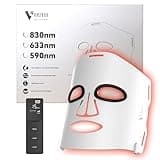 Infrared Light Therapy Face Mask: High-Energy 3-Color 292 Beams 830nm/633nm/590nm, Portable Red Light Therapy for Face Skincare Device, NIR Mask, Ultra-Thin Silicone, Luxury Beauty Gift - Gen 3 White