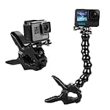 Suptig Jaws Flex Clamp Mount Gooseneck Mount for GoPro Mission Pro Gopro Hero 13 Hero 12 Hero 11 Hero 10 Hero 9 Hero 8 Hero 7 Hero 6 Hero 5 Hero 4 Session Hero 3 Akaso DJI osmo Arlo Action Camera.