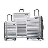 Samsonite Omni 2 Hardside 3 Piece Set - Includes Global Carry-On, Medium, & Large Checked Suitcases - 360° Dual Spinner Wheels - Integrated TSA Lock & Expansion - Amazon Exclusive - Artic Silver