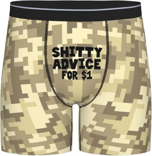 YANGHongLLLa Shitty Advice for $1 Mens Underwear Breathable Boxer Briefs Originals Soft Trunks For Men, Black