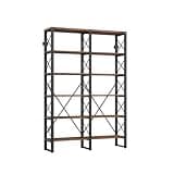 DRTGHYD Book Shelf Storage Rack Living Room Bedroom Simple Floor-Standing Storage Rack Office Solid Wood Bookshelf Iron Bookshelf Bookcase